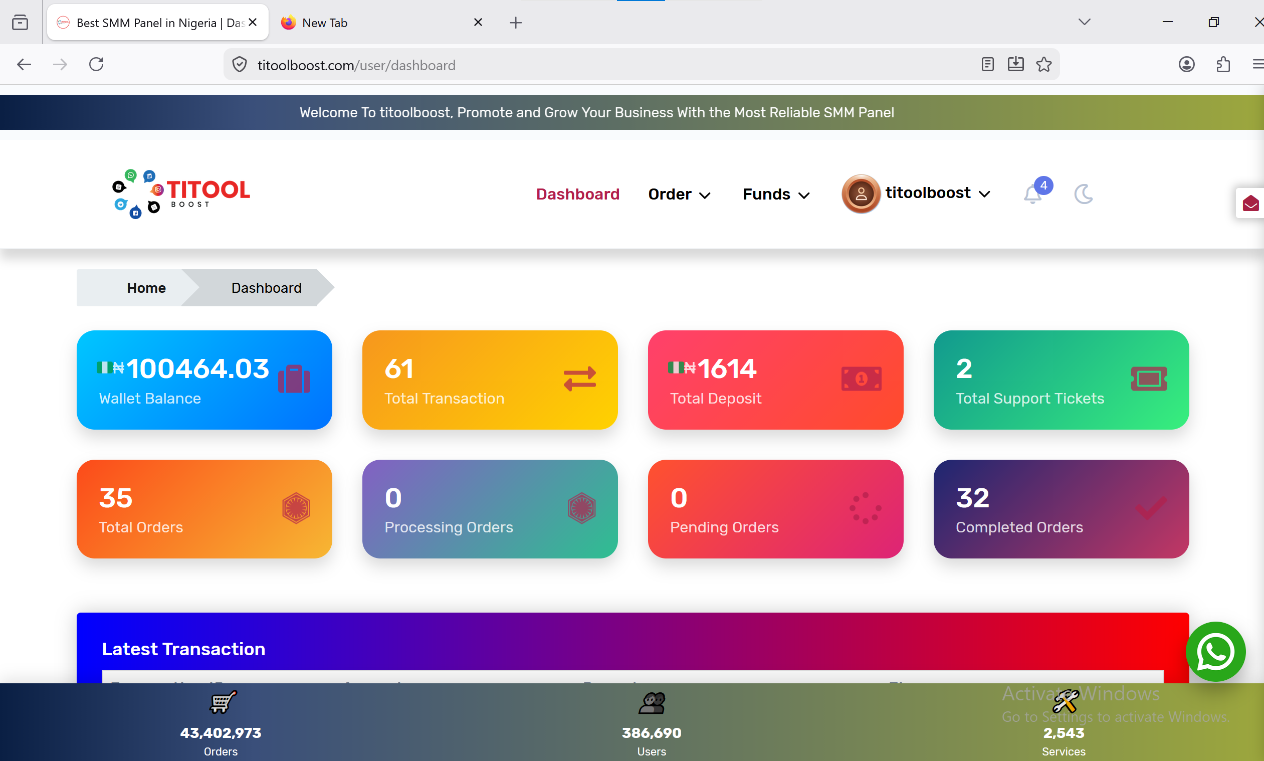 Titoolboost Dashboard